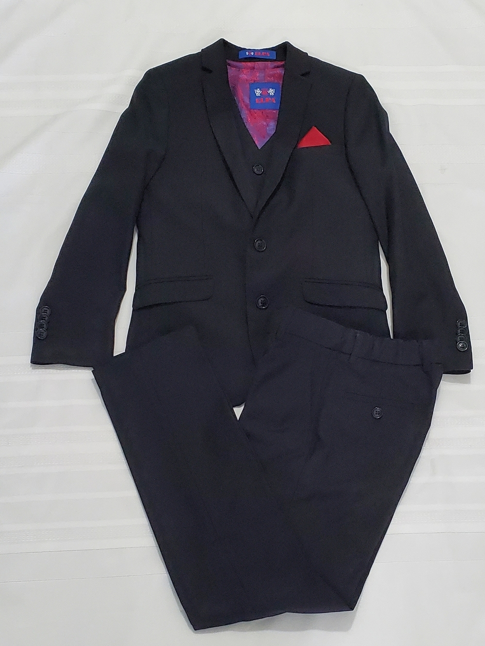 ELPA Boys Black 3-Piece Suit Set